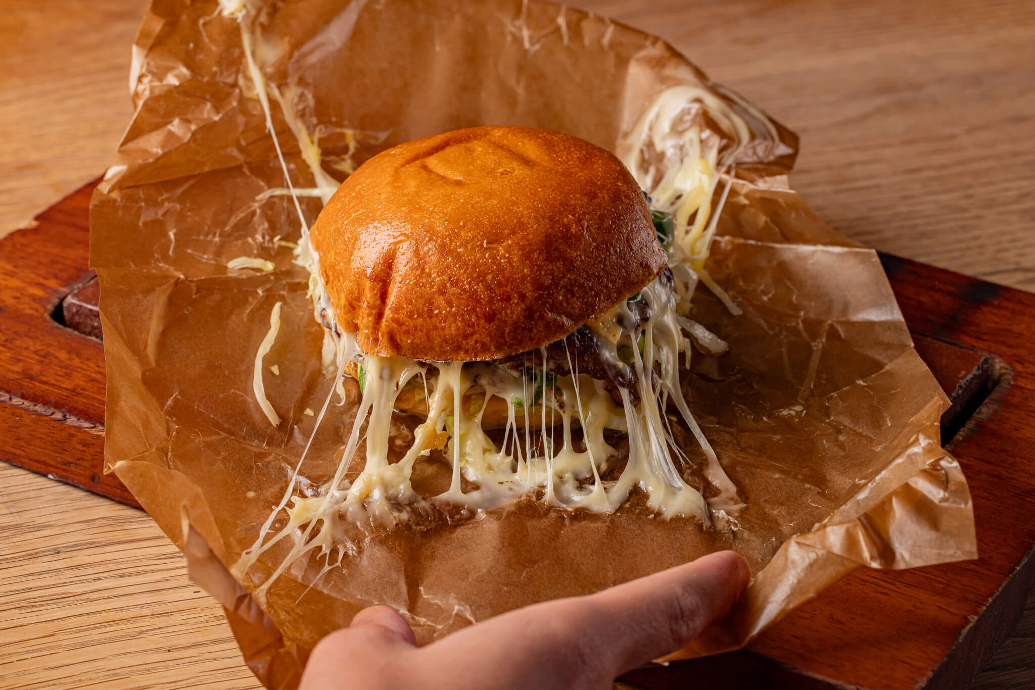 Flat Iron Green Chilli Cheeseburger